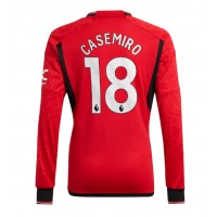 Camisa de time de futebol Manchester United Casemiro #18 Replicas 1º Equipamento 2023-24 Manga Comprida